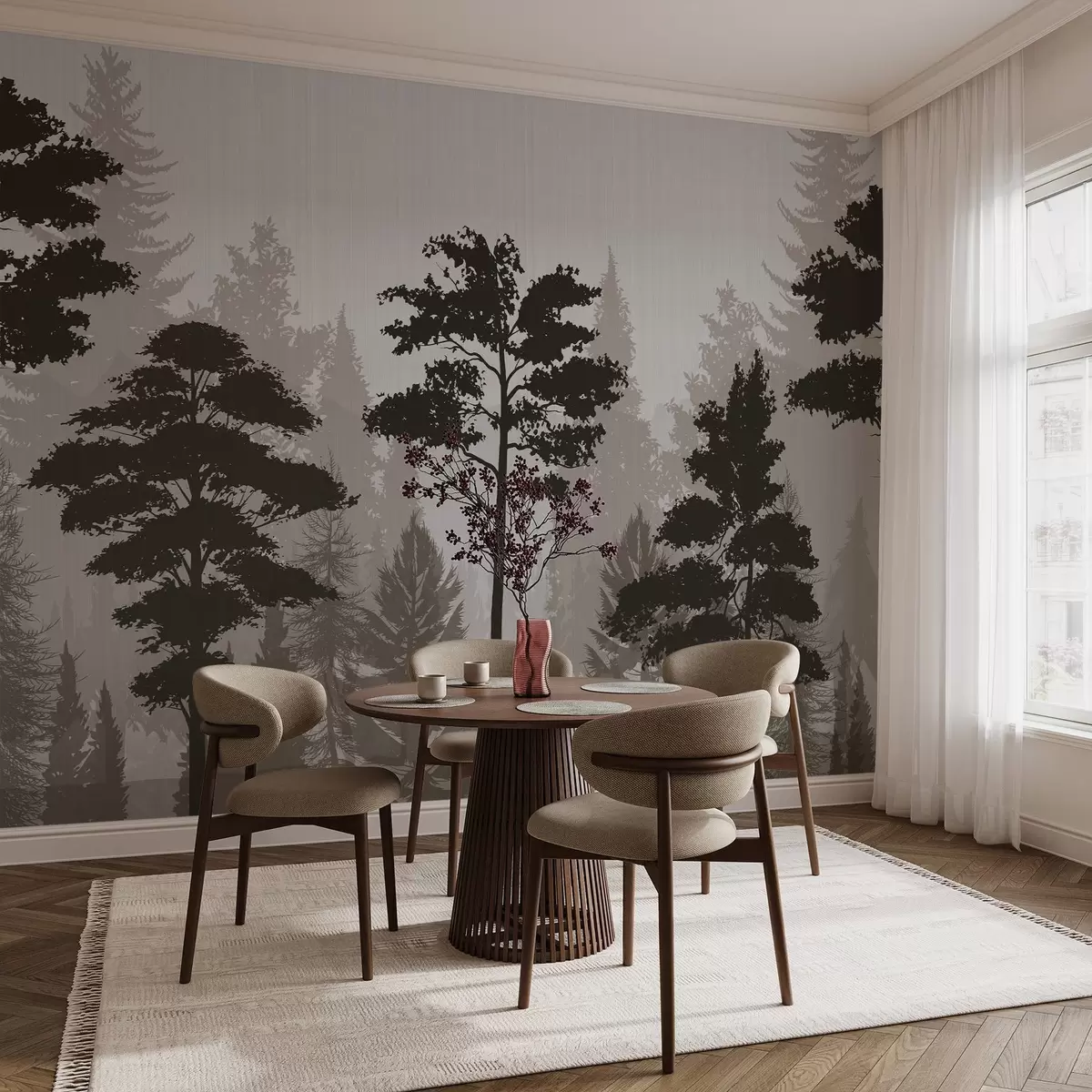 murales de pared Bosque brumoso w04678