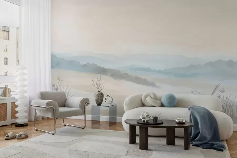 murales de pared paisaje minimalista luminoso al estilo de la pintura w04624