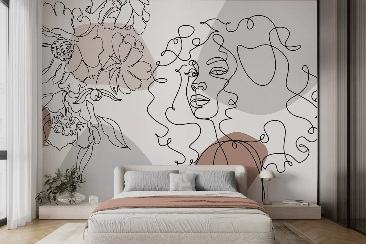 murales de pared Chica en las filas w04724