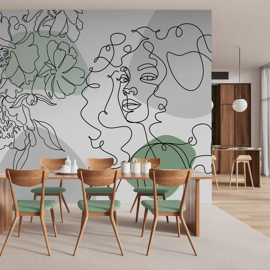 murales de pared Chica en las filas w04724v1