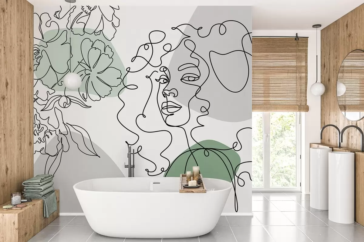 murales de pared Chica en las filas w04724v1