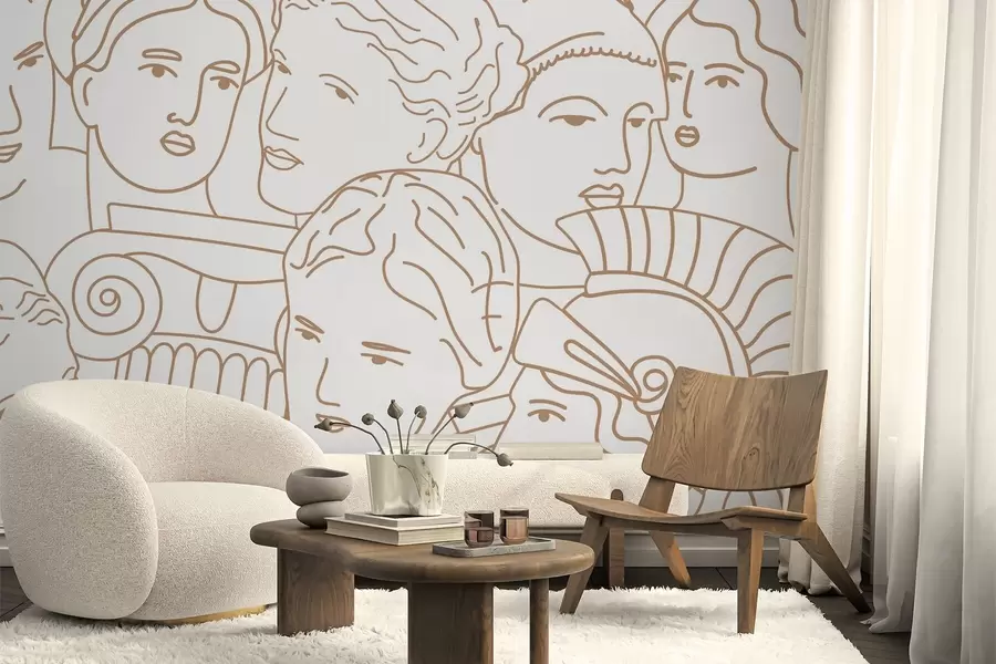 murales de pared Rostros antiguos w04728v1