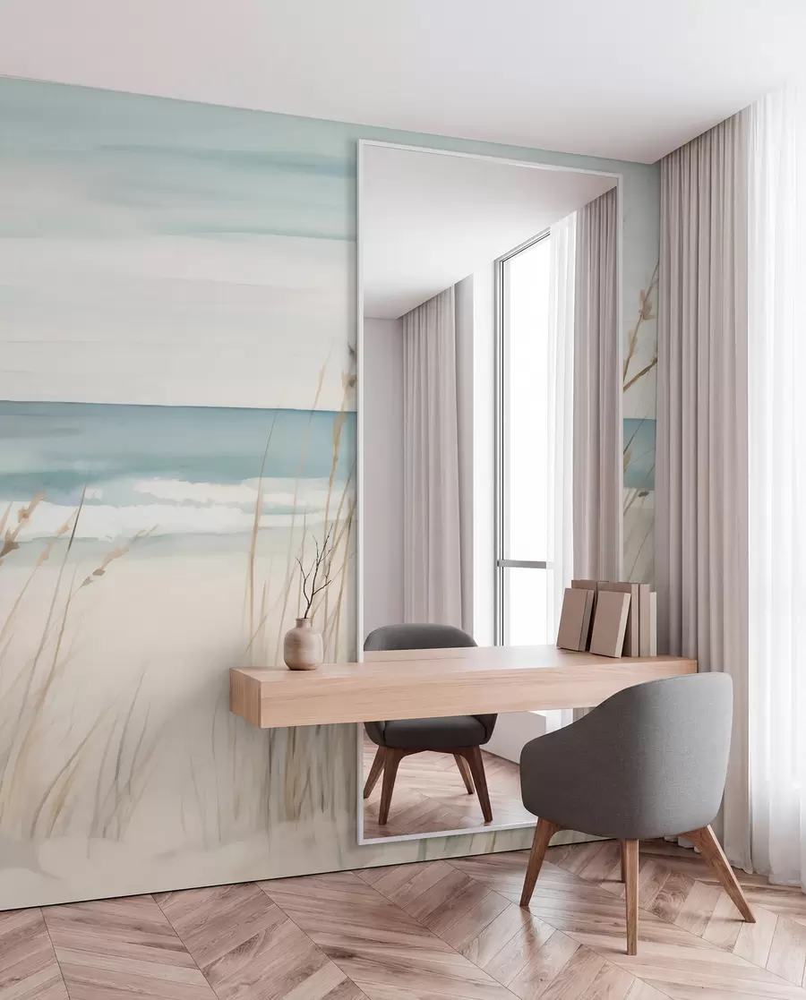 murales de pared Hierbas suaves junto al mar w04737