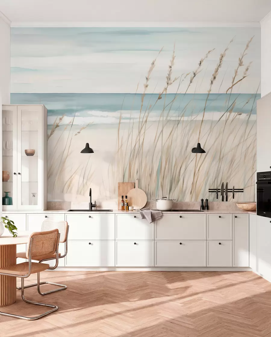 murales de pared Hierbas suaves junto al mar w04737
