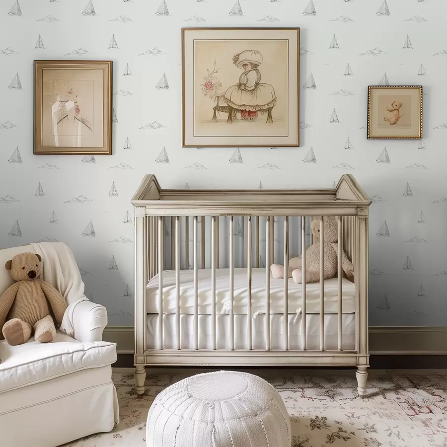 murales de pared Dibuja yates e islas, fondo claro. a00654v2