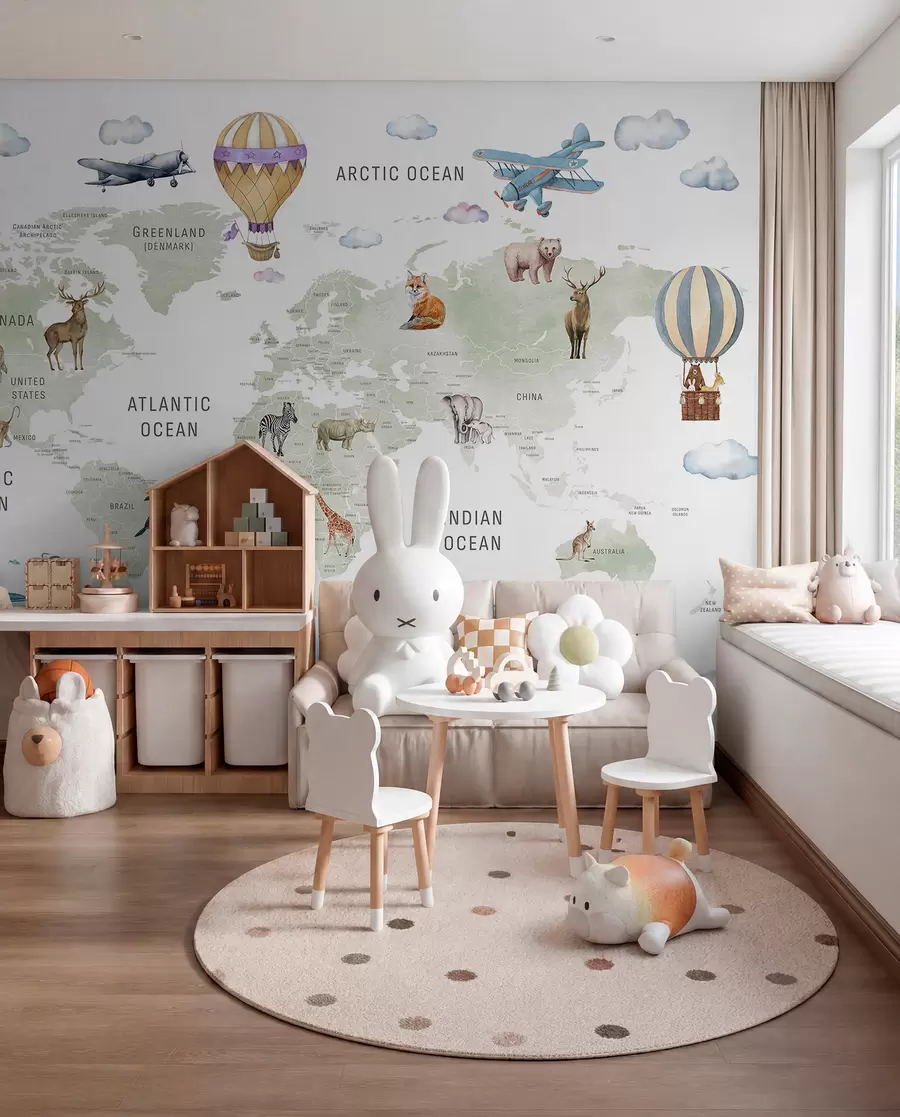 murales de pared Atlas verde en inglés c00001en