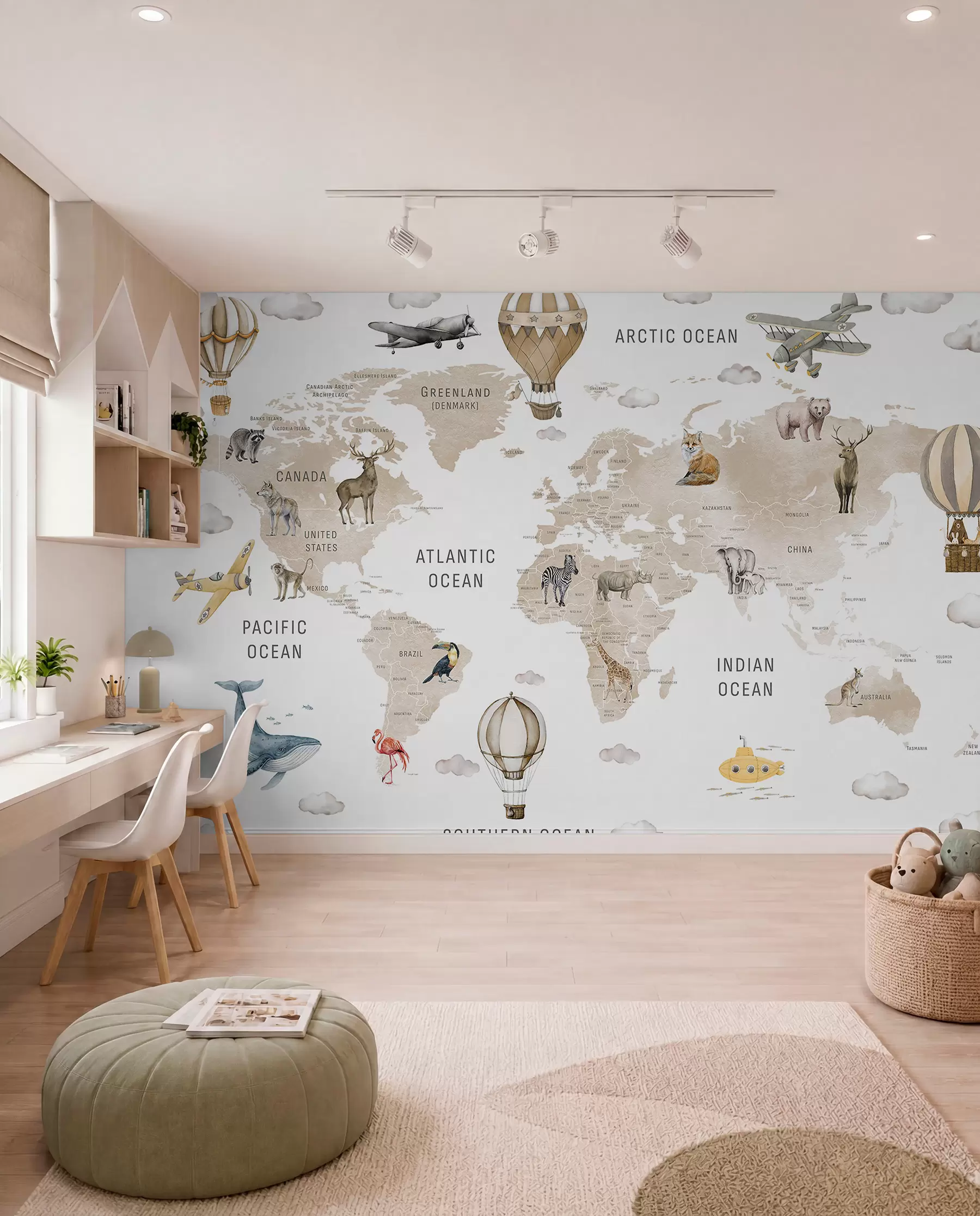 murales de pared Atlas animal en beige c00001env2