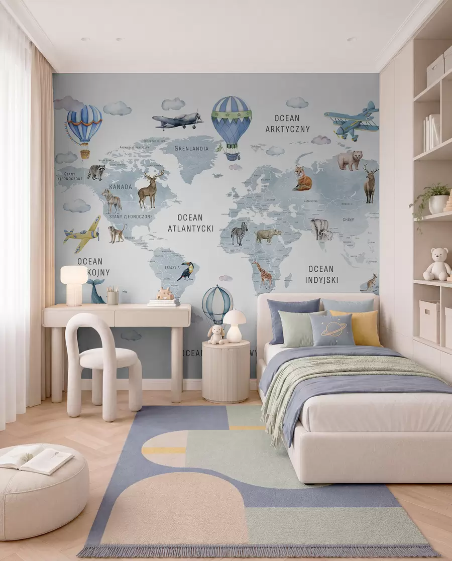 murales de pared Atlas azul en polaco c00001plv1