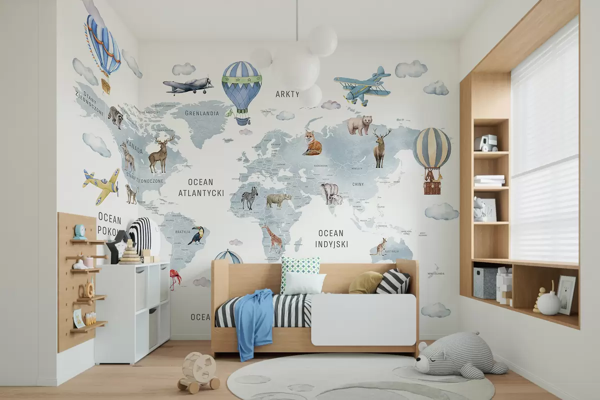 murales de pared Atlas azul en polaco c00001plv1