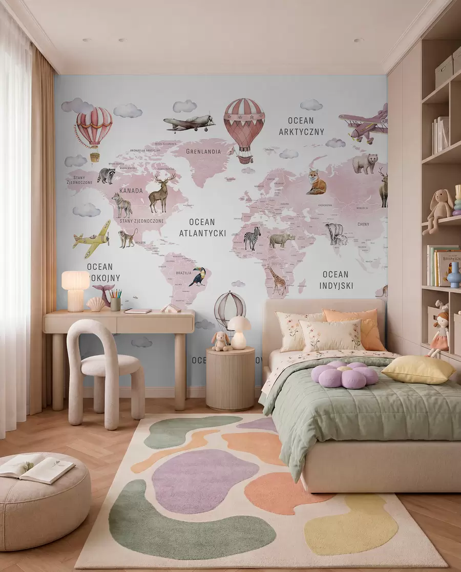 murales de pared Atlas rosa en polaco c00001plv3