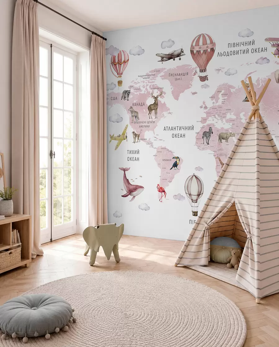 murales de pared Atlas rosa en ucraniano c00001ukv3