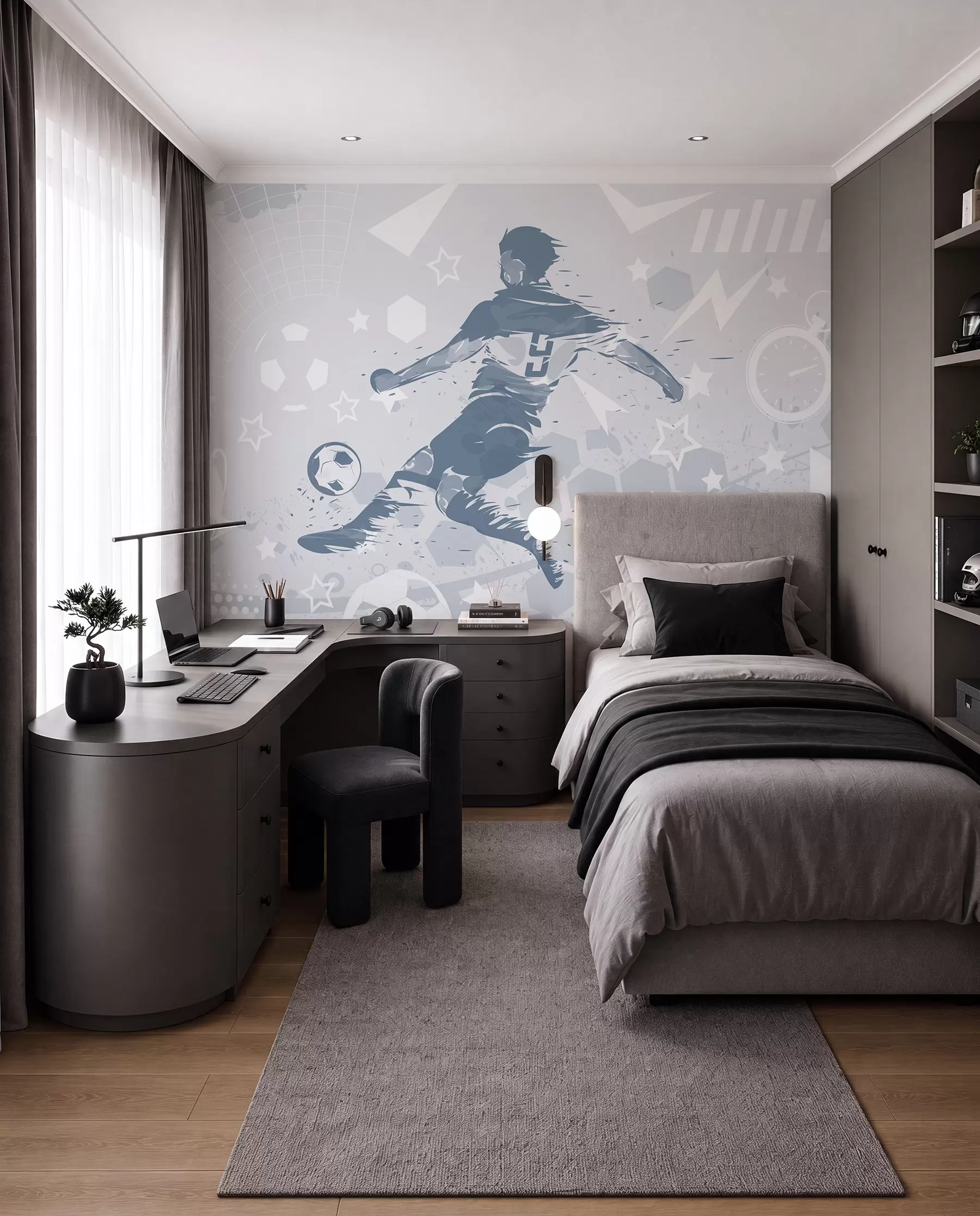 murales de pared Futbolista, deportes w04763v1