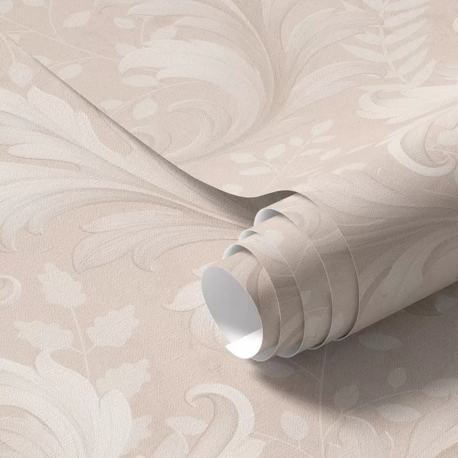 murales de pared Volutas de acanto sobre fondo beige cálido a00772