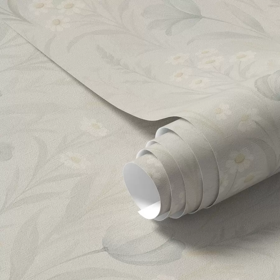 murales de pared Suave pradera con tulipanes y margaritas, salvia pastel a00779