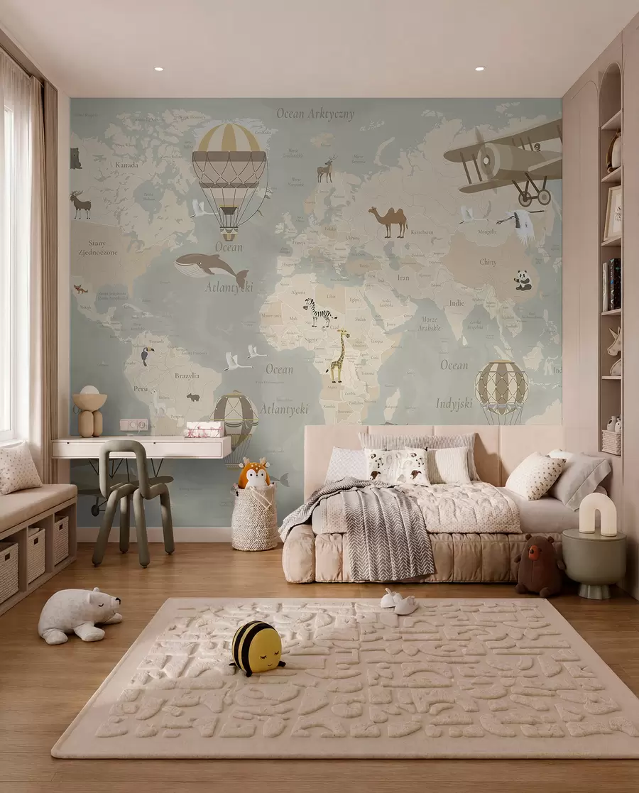 murales de pared Vuelos en polaco — beige c00003pl