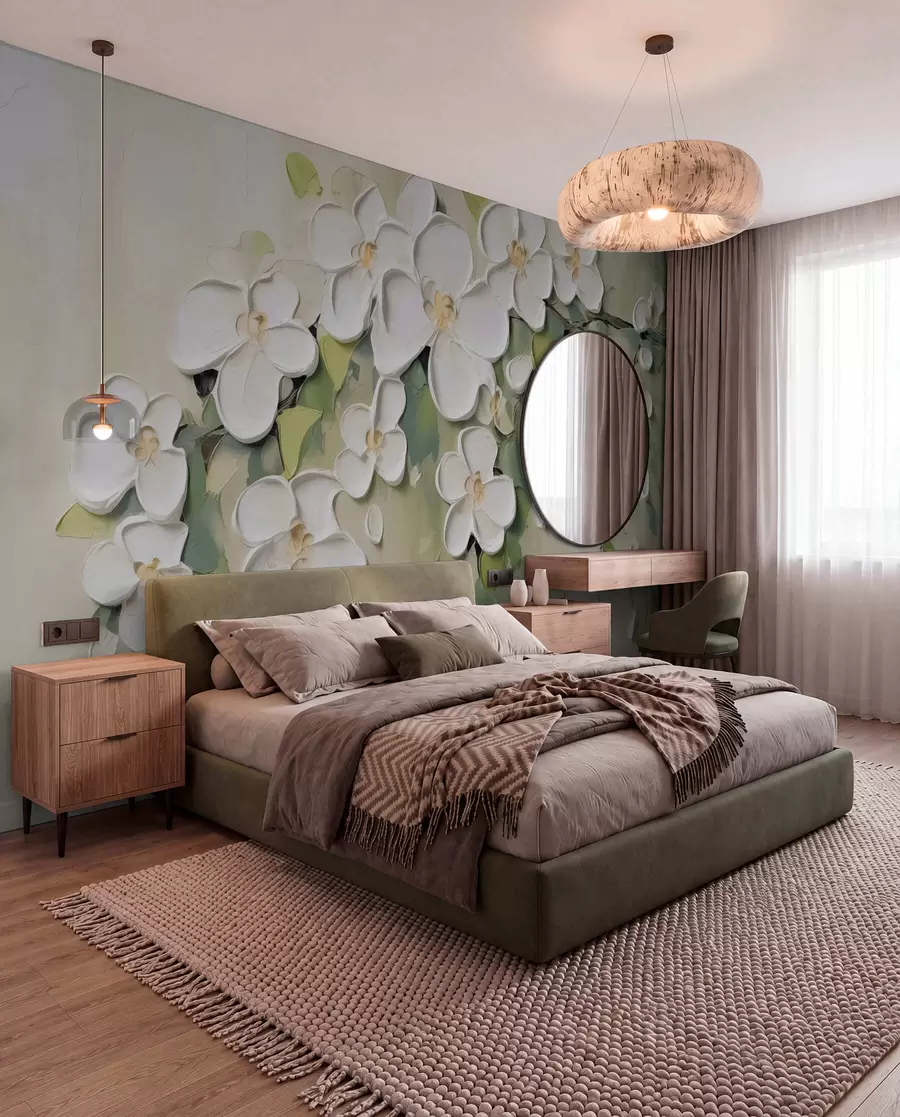 murales de pared Una rama con flores w04978