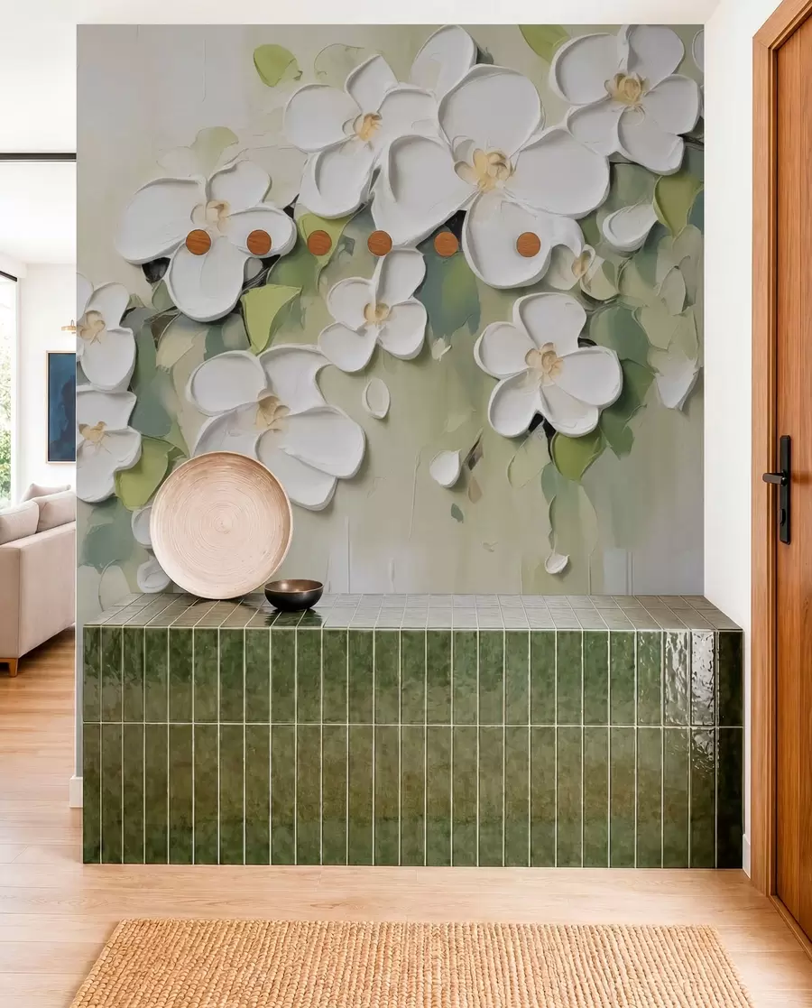 murales de pared Una rama con flores w04978