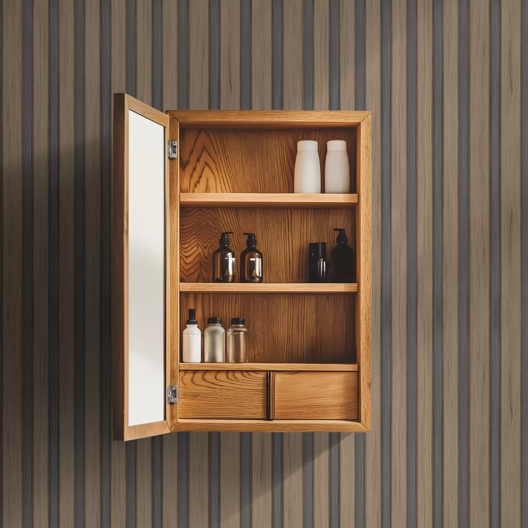 murales de pared Lamas verticales de madera con inserciones gris oscuro a00991