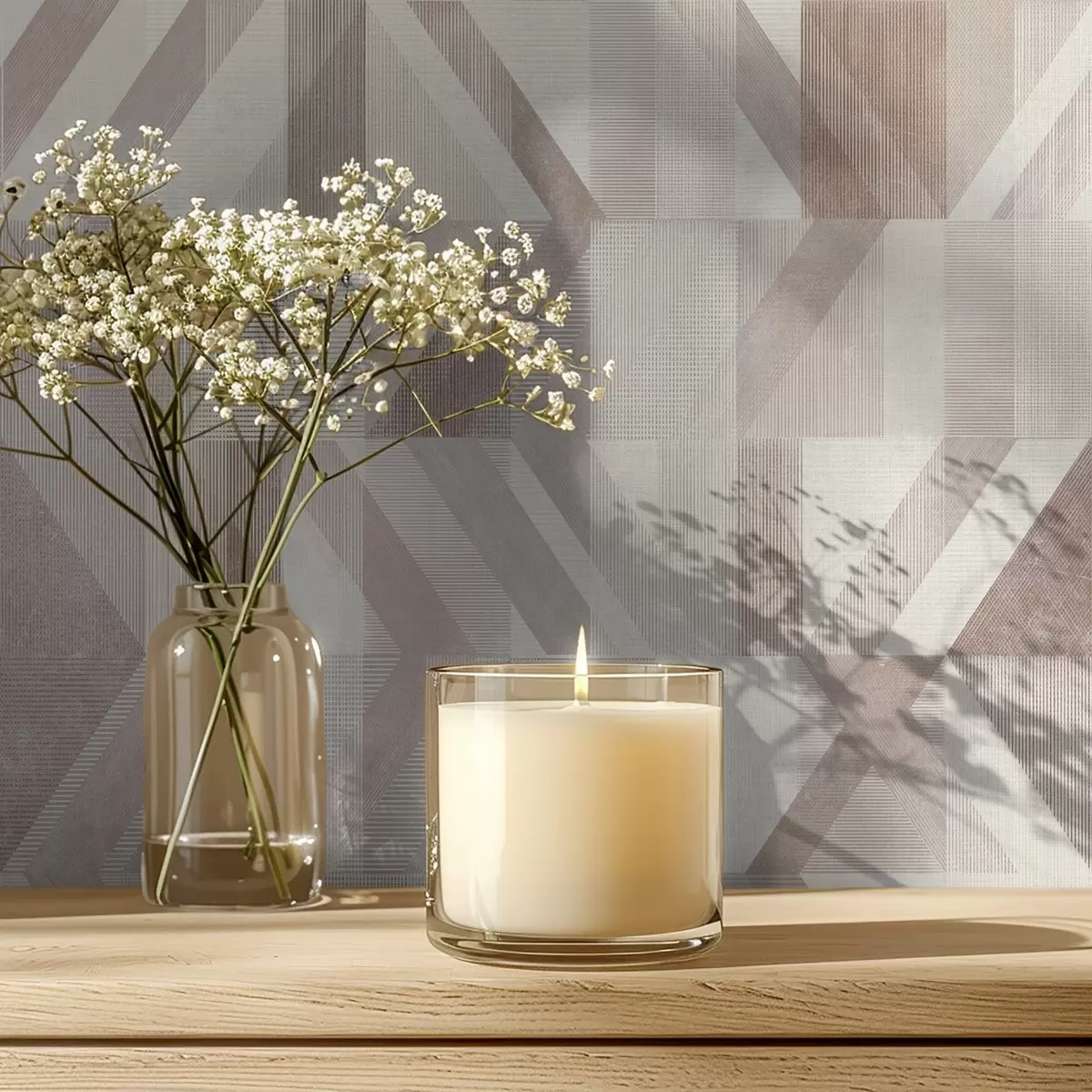 Papel pintado Flechas geométricas cálidas en tonos beige arena a01056v2