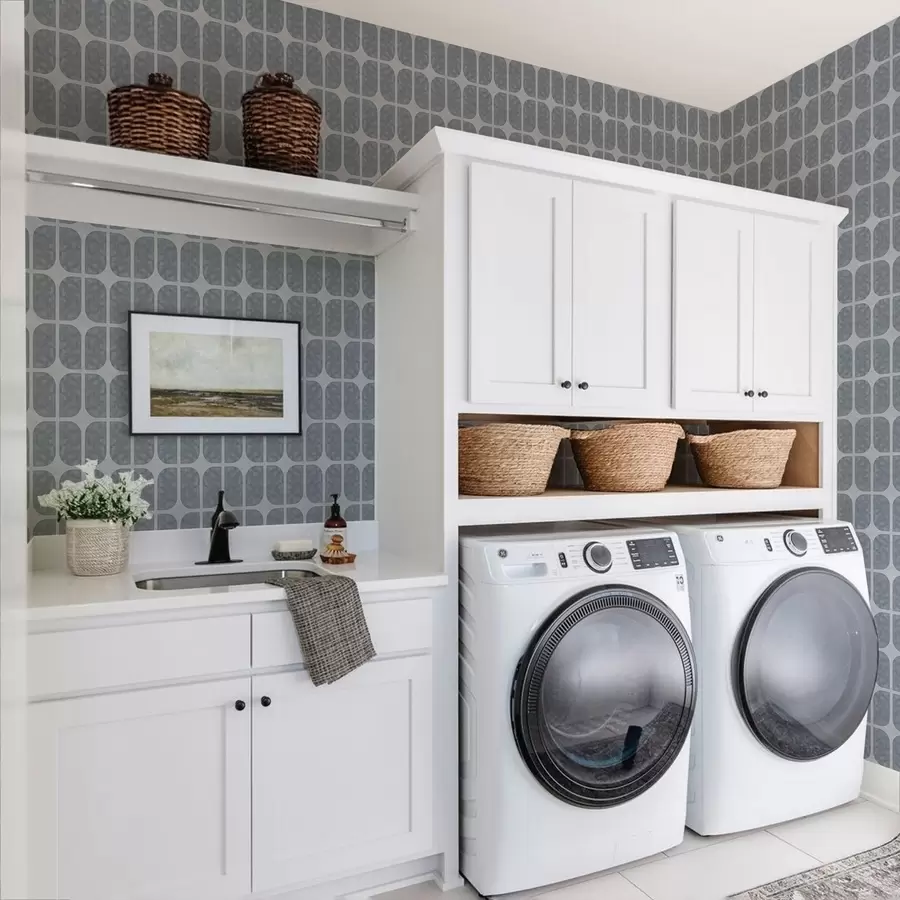 murales de pared Mosaico gris con arcos rectangulares y textura suave. a01068