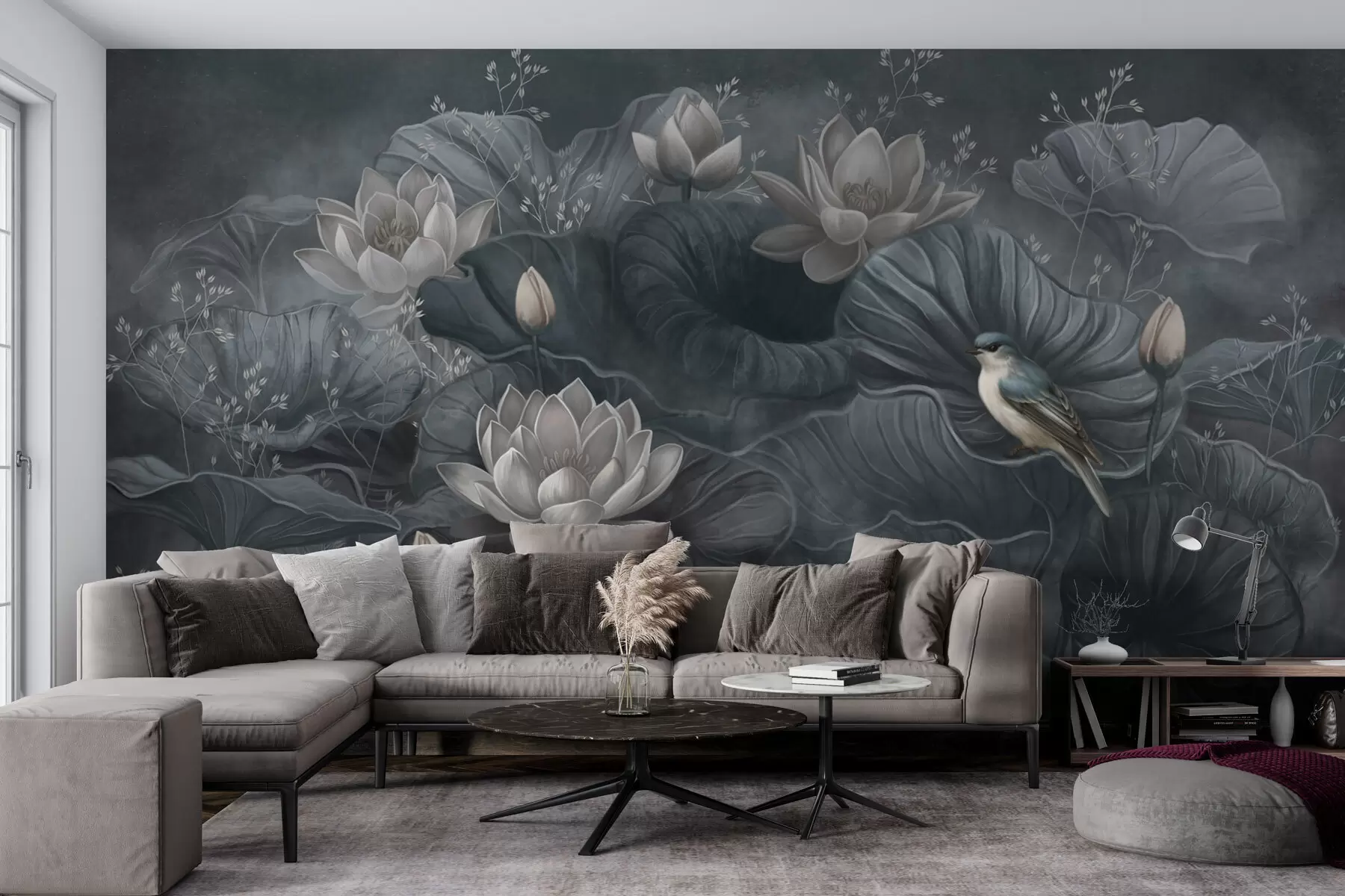 murales de pared Serenidad entre las elegantes flores de la naturaleza w02407