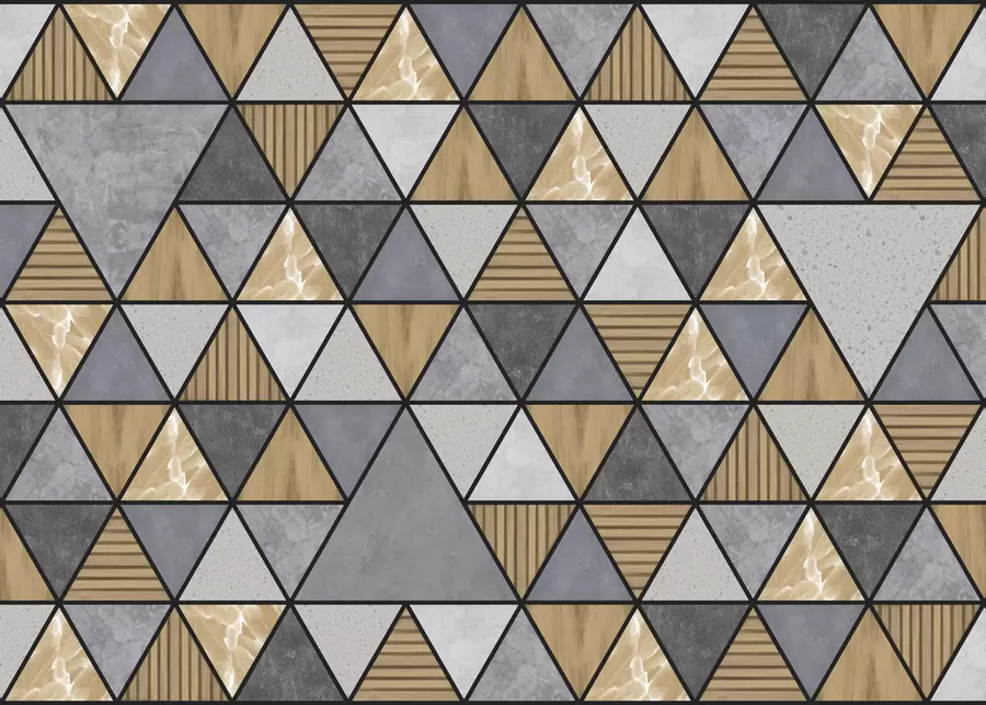 murales de pared Adorno triangular con colores neutros y cálidos. w05096v1