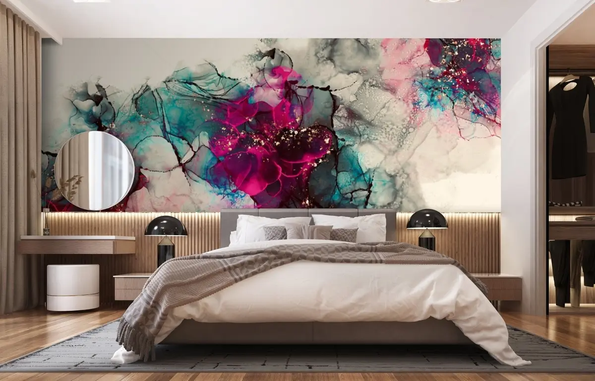 murales de pared Mezcla de rojo y azul u71832
