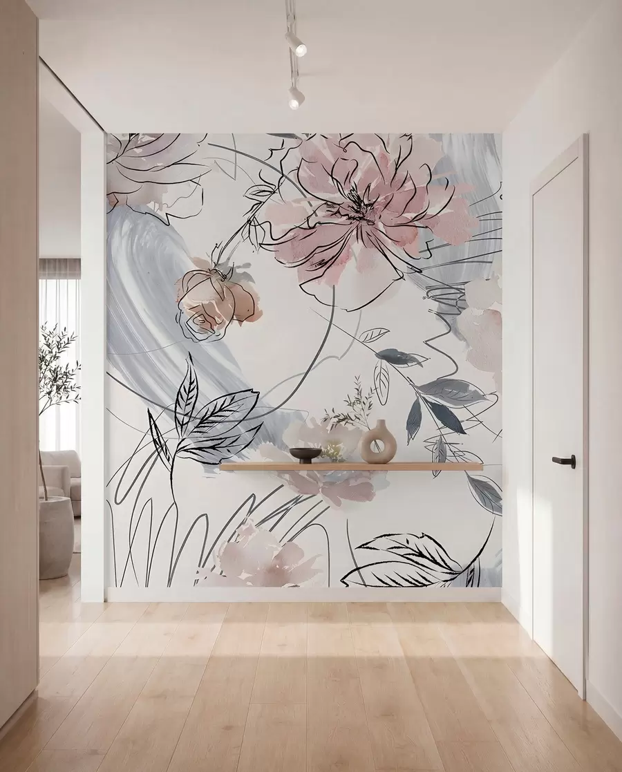 murales de pared Flores de acuarela u71515