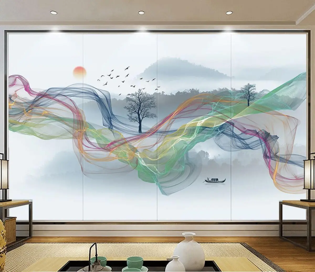 murales de pared Niebla mágica al amanecer u17637