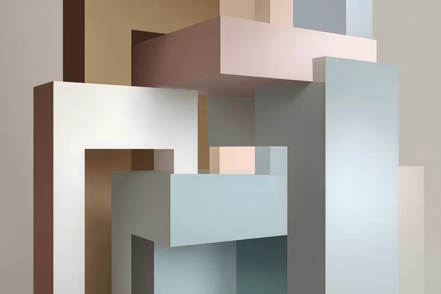 murales de pared geometría abstracta en estilo 3D w05065