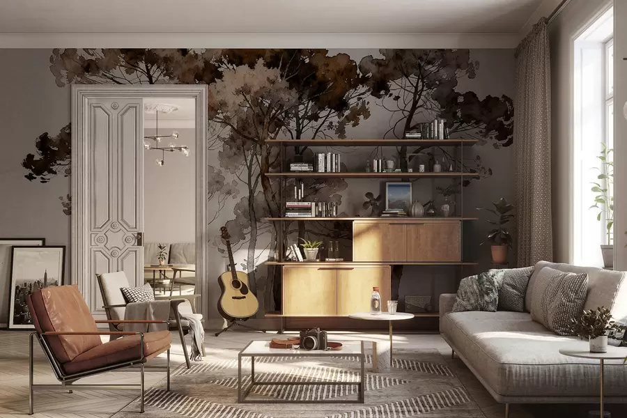 murales de pared Pinos pintados w05173v1