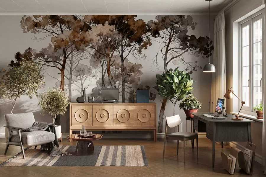 murales de pared Pinos pintados w05173v1