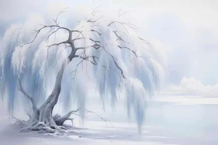 murales de pared Árbol pintado exuberante w05179