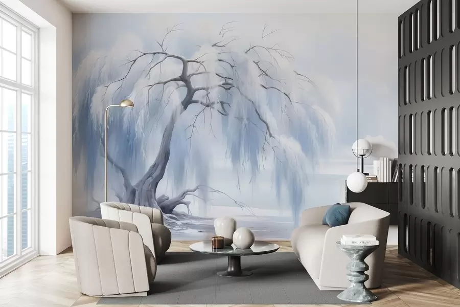 murales de pared Árbol pintado exuberante w05179