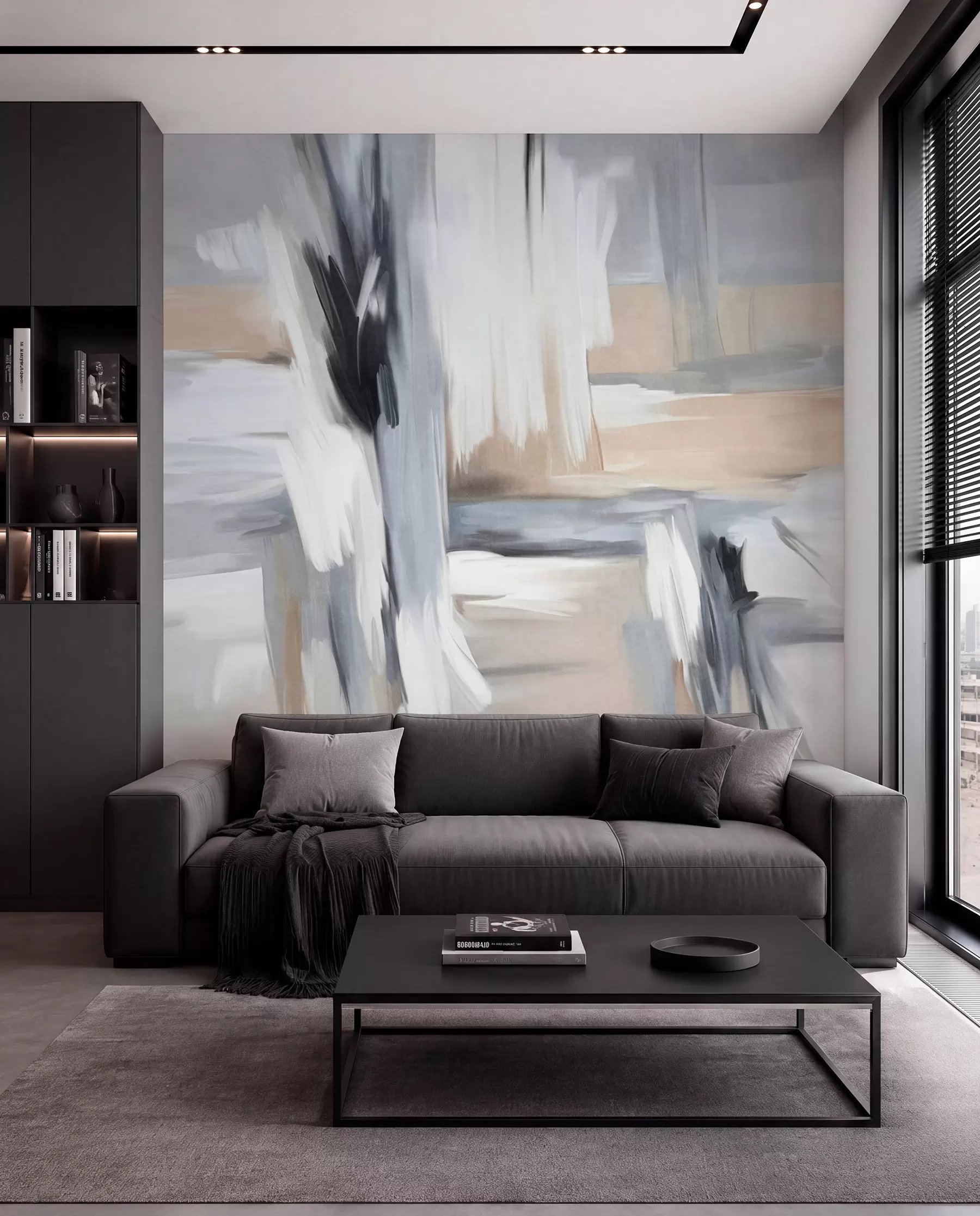 murales de pared Pinceladas neutras w09651