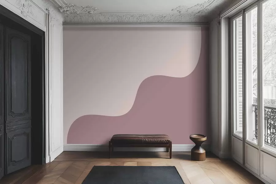 murales de pared Formas abstractas suaves en tonos rosa y beige. w05097v3
