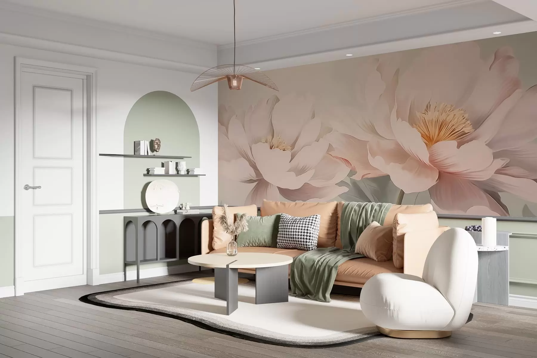 murales de pared Peonías w05077