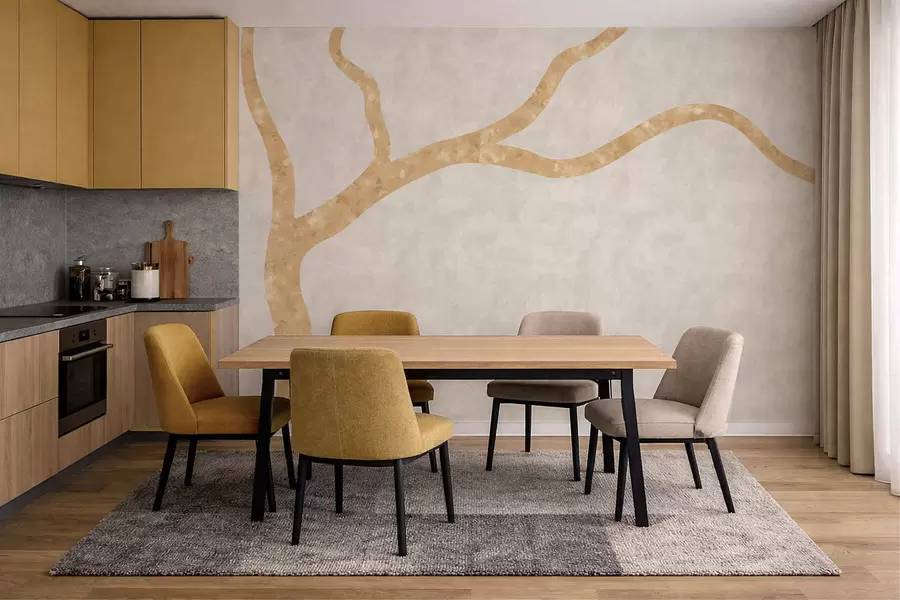 murales de pared Rama clara sobre fondo pálido w05144