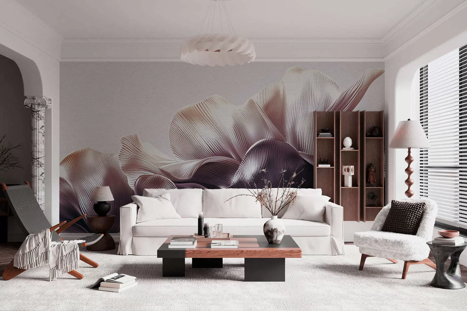 murales de pared Pétalos volumétricos w05242v1