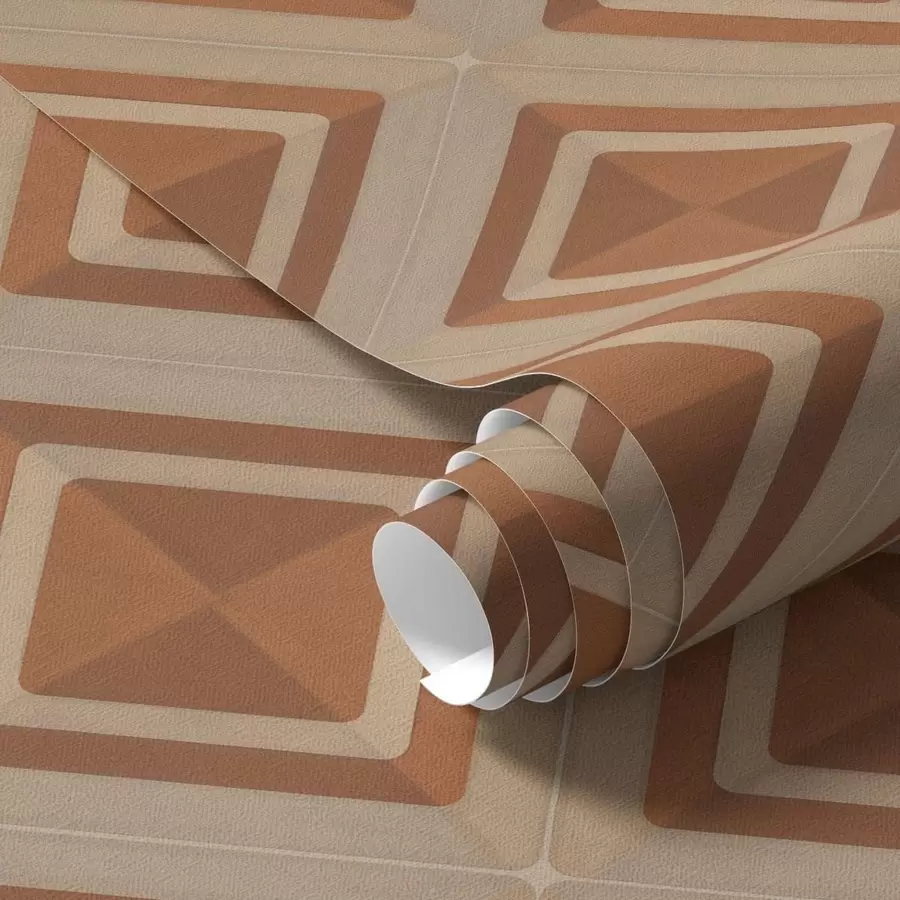 murales de pared Diseño geométrico de rombos en tonos terracota. a01128