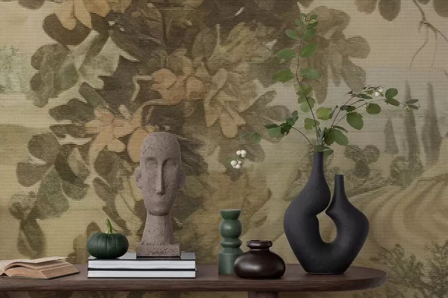 murales de pared Paisaje pastoral en estilo bordado w05359