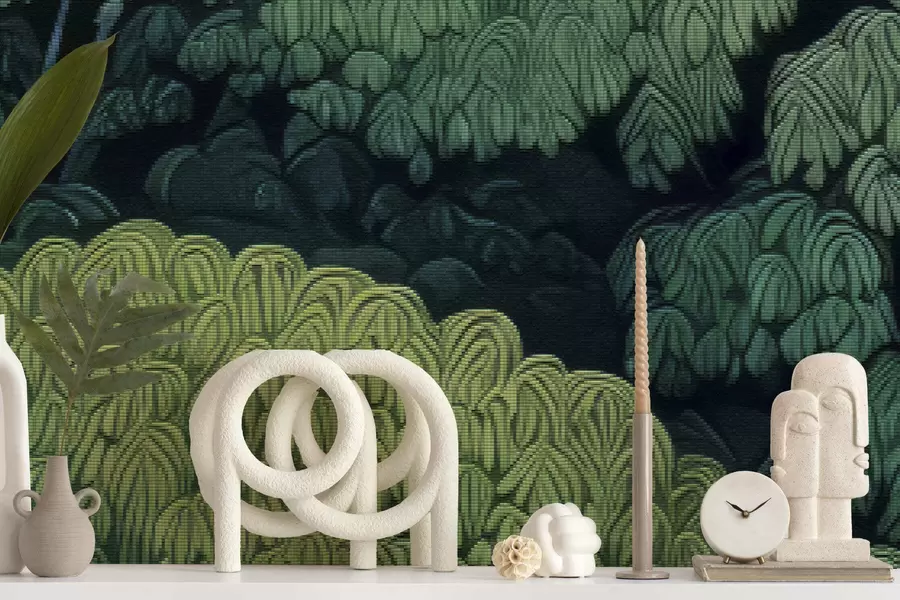 murales de pared Copa de árbol verde mosaico w05362