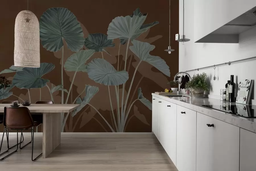 murales de pared Jardín de lotos pintados w05364v1