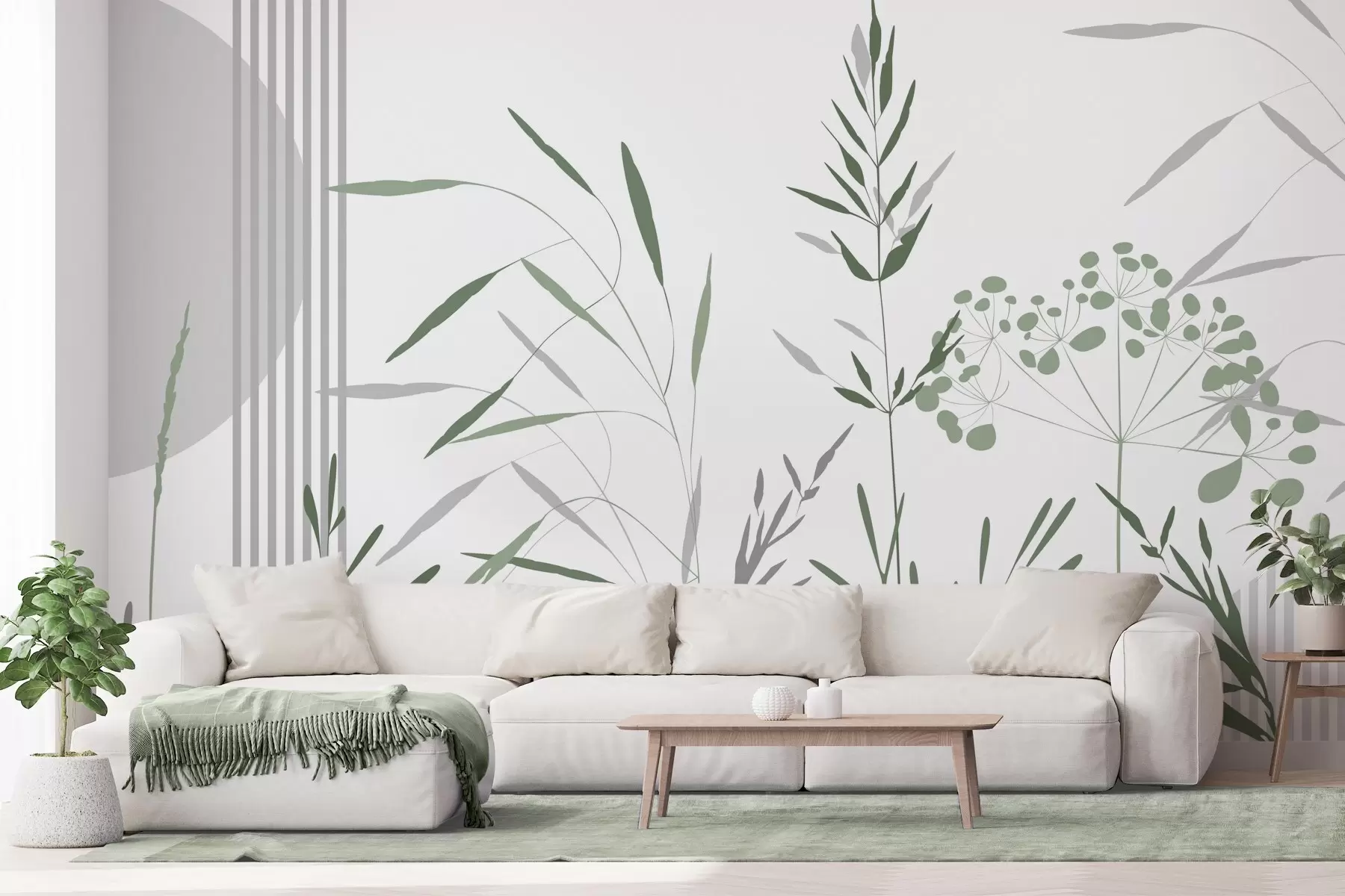 murales de pared Siluetas abstractas de vegetación w05375