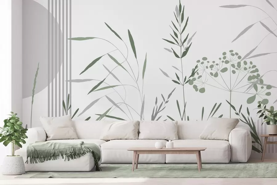 murales de pared Siluetas abstractas de vegetación w05375