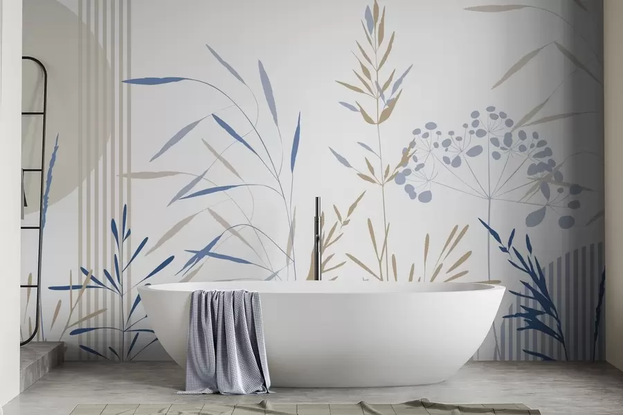 murales de pared Siluetas abstractas de vegetación w05375v2