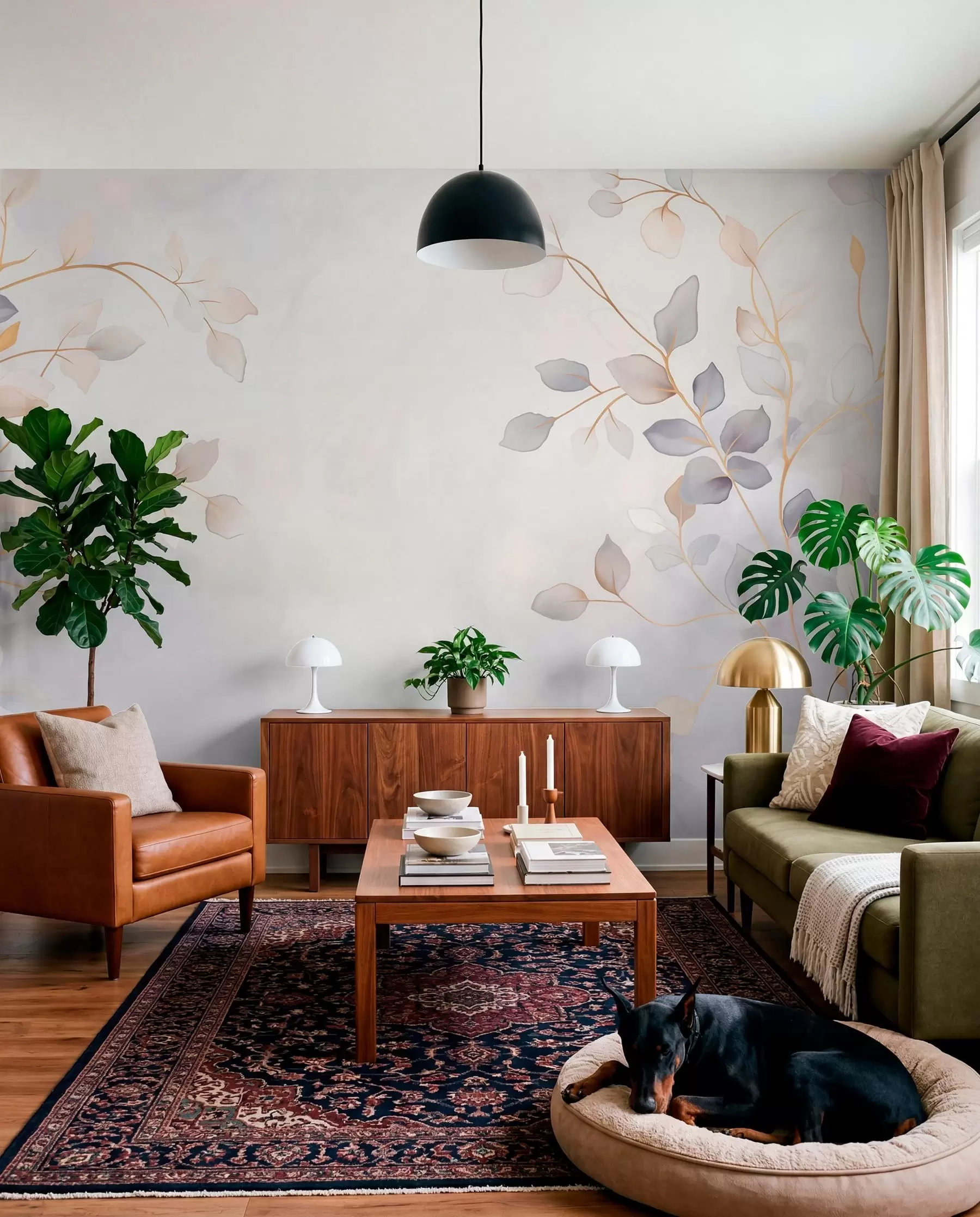 murales de pared Ramas pastel en la bruma w05296