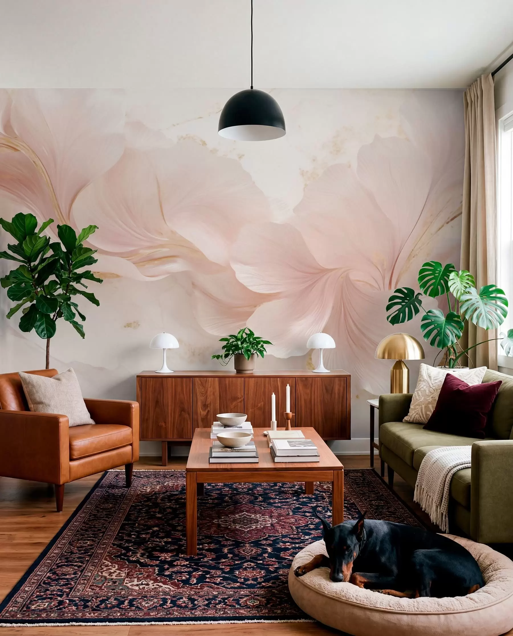 murales de pared Pétalos en rosa w05357
