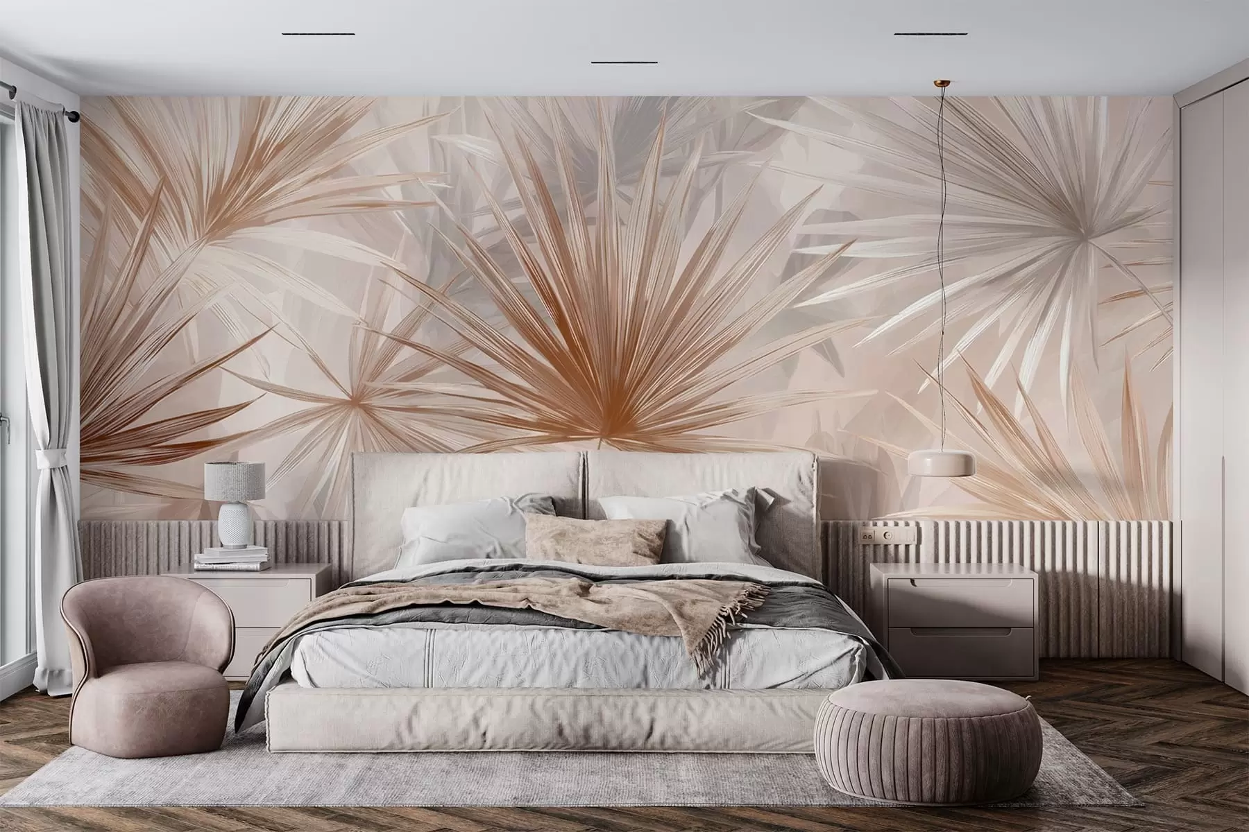 murales de pared Bragea, hojas puntiagudas w05405