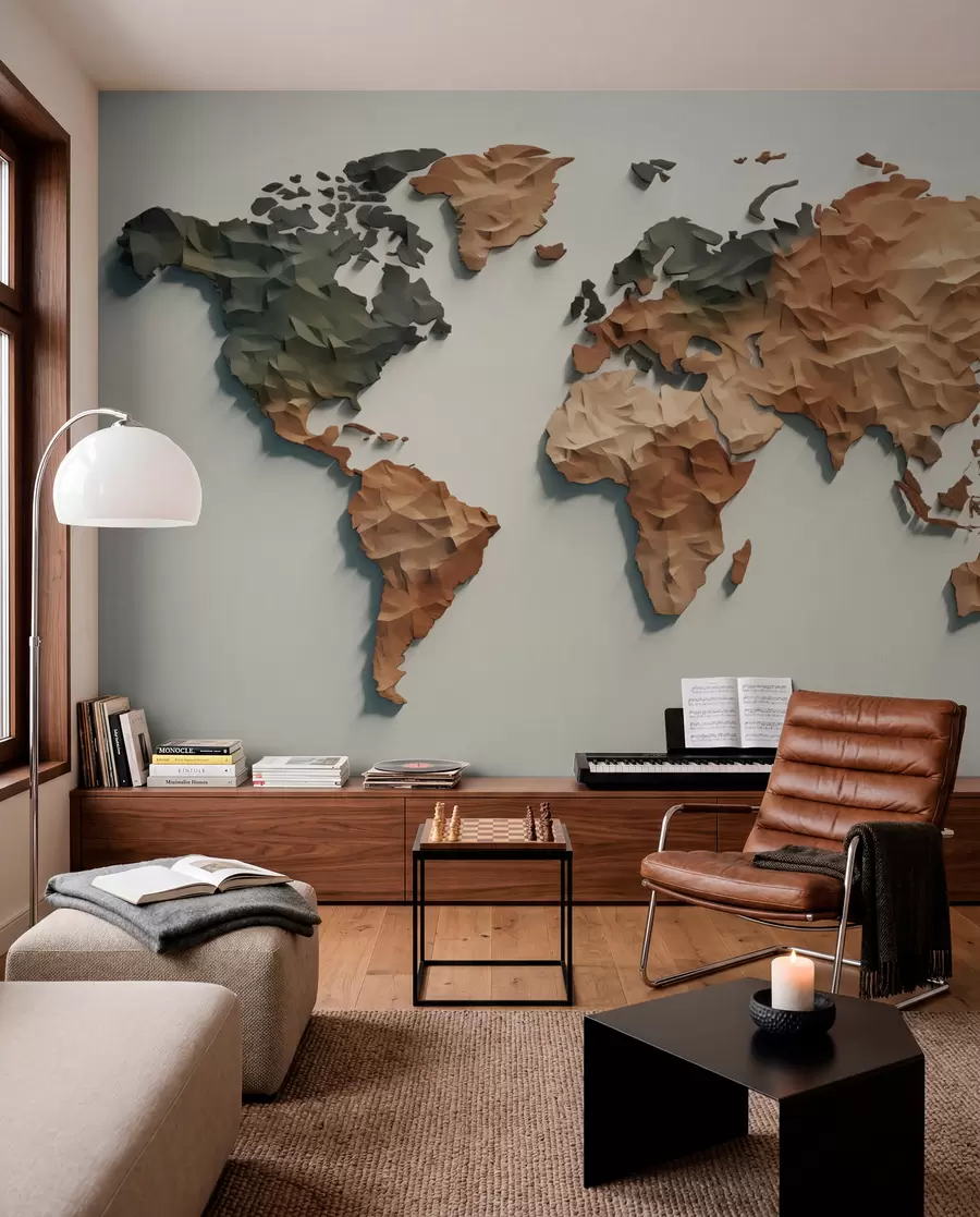 murales de pared Mapa del mundo abstracto c00011